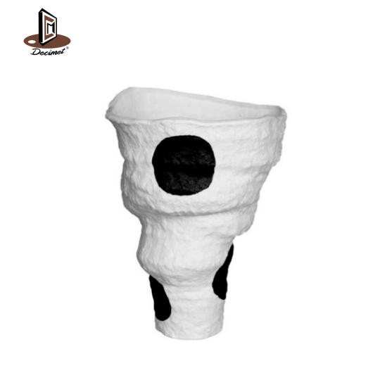 White Vase with Black Dots