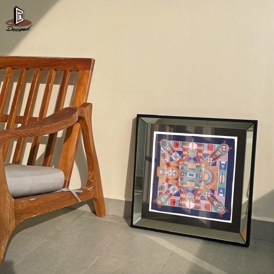 Tranh Khung Gương Vuông Hermes. L'Art Indien des Plaines