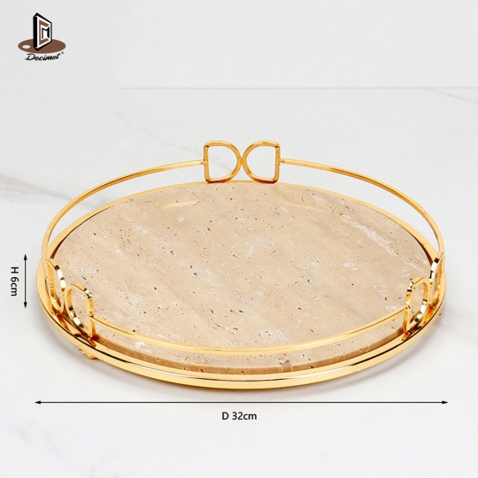 Khay Viền Mạ Mable Beige 