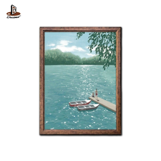 Tranh Khung Composite Giả Gỗ Nâu Aerial View Sport 