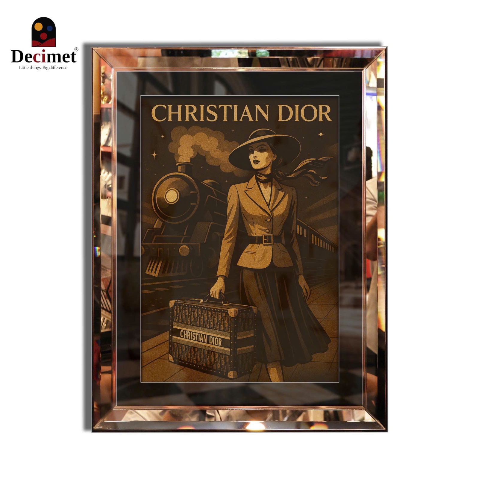 TRANH KHUNG GƯƠNG VÁT LÁ HẸ CHRISTIAN DIOR LADY (KÍCH THƯỚC MẶC ĐỊNH 45x60CM)
