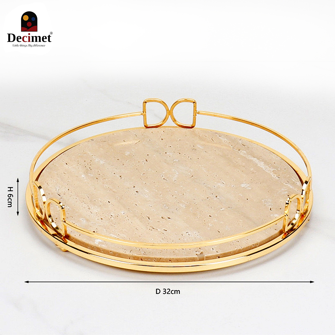 Khay Viền Mạ Mable Beige 