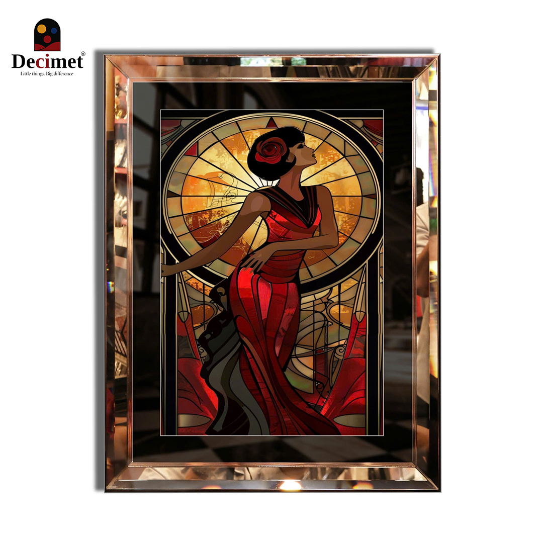 Tranh Khung Gương Vát Lá Hẹ Trà Dance Suncatcher