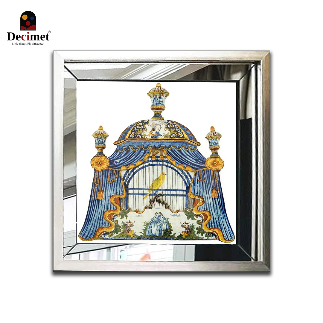 Tranh Khung Gương Bạc Ghép Composite Chinoiseries. Delftware Wonders