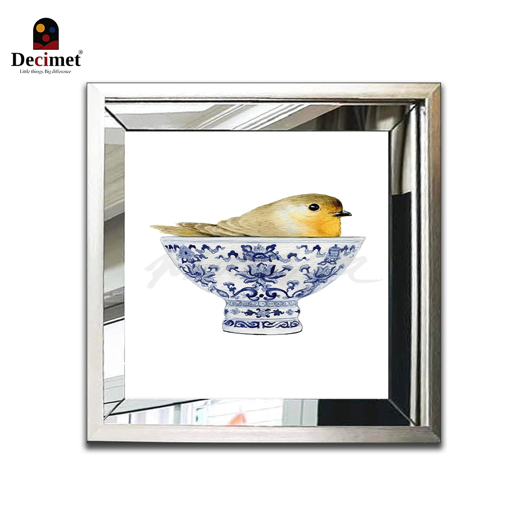 Tranh Khung Gương Bạc Ghép Composite Chinoiseries Bowl Abhika