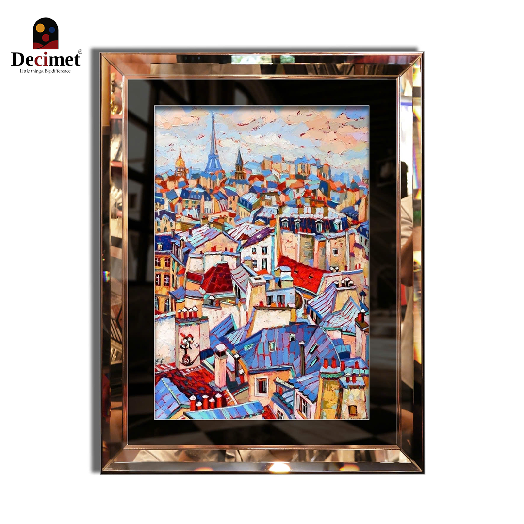 Tranh Khung Gương Vát Lá Hẹ Trà Paris Art