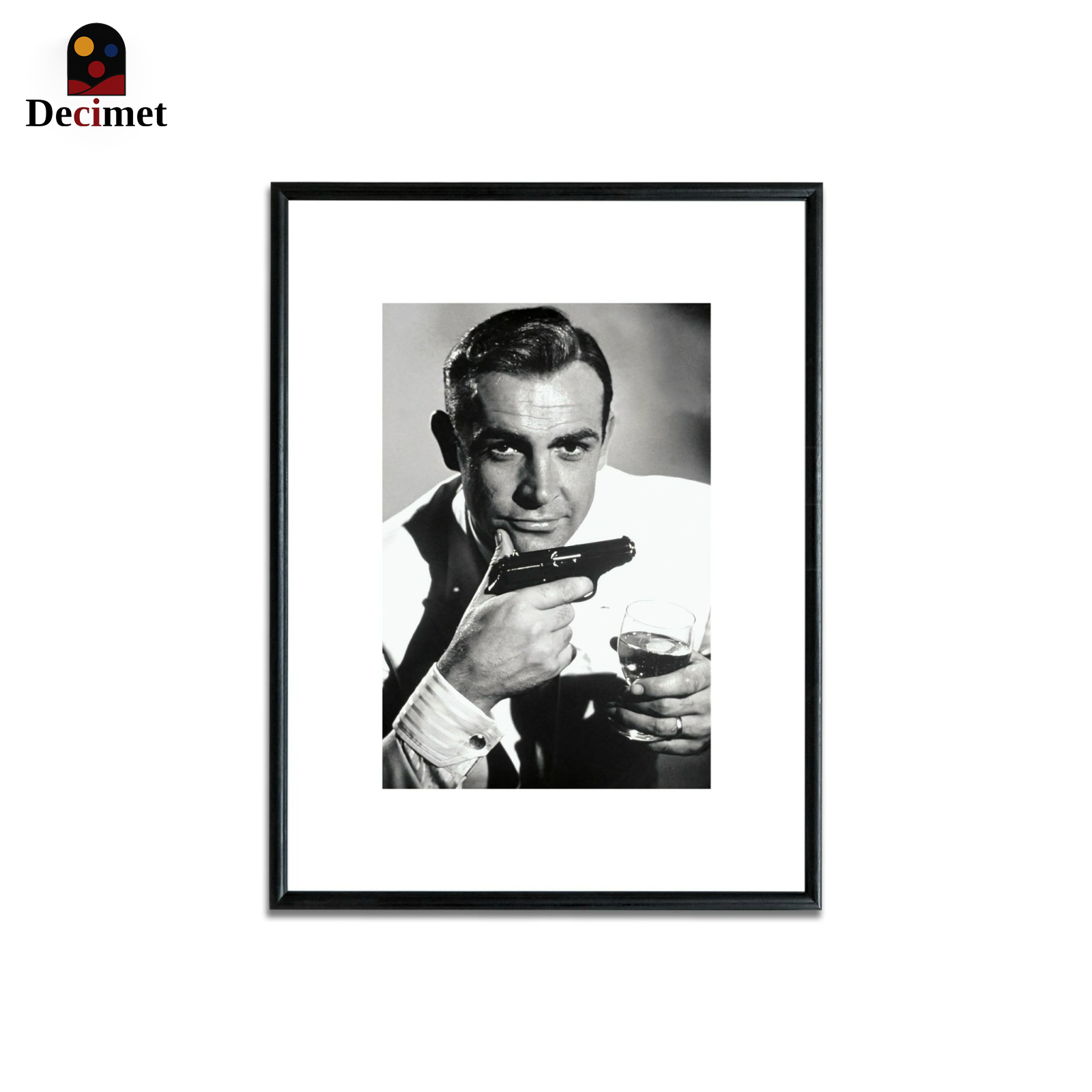 Tranh Khung Composite Đen Mỏng Sean Connery 