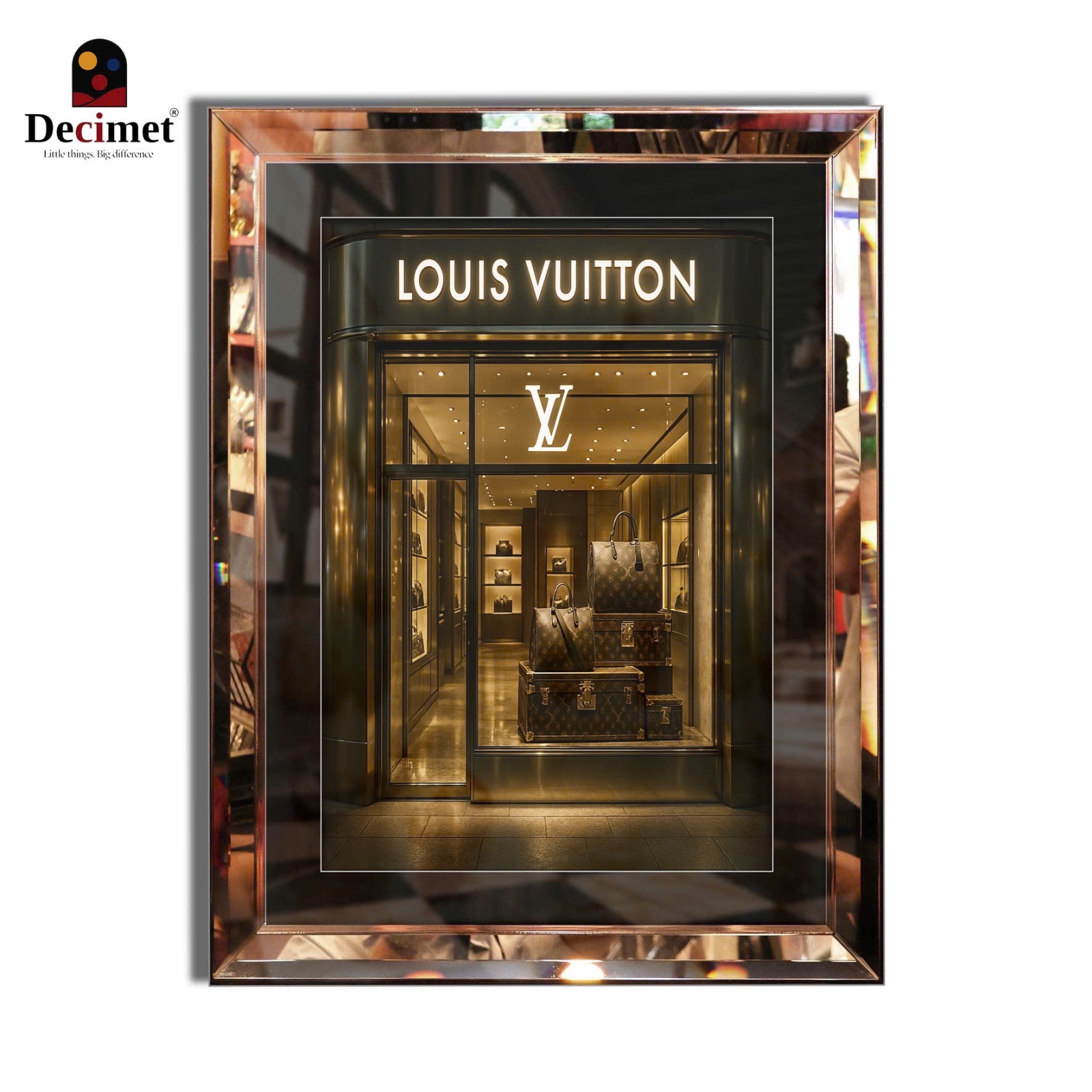 TRANH KHUNG GƯƠNG VÁT LÁ HẸ LOUIS VUITTON NO.1 (KÍCH THƯỚC MẶC ĐỊNH 45X60CM)