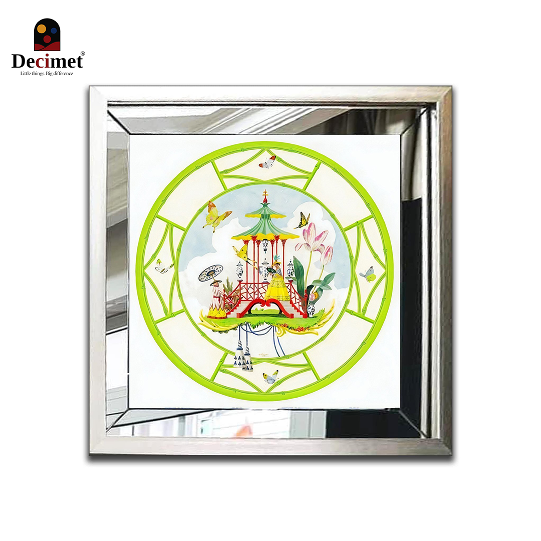 Tranh Khung Gương Bạc Ghép Composite Chinoiseries Dharamshala