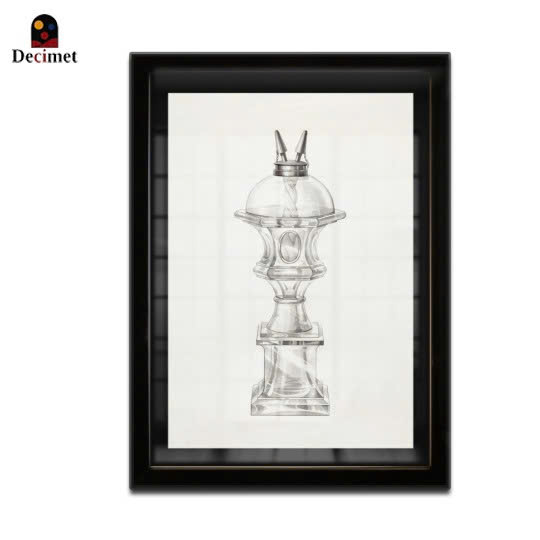 Tranh Khung Composite Đen Mỏng Lamp Charles Caseau No.2