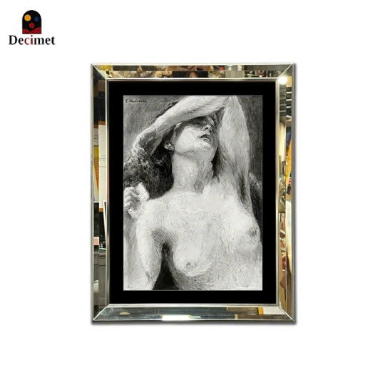 Tranh Khung Gương Vát Lá Hẹ Nude Study Female