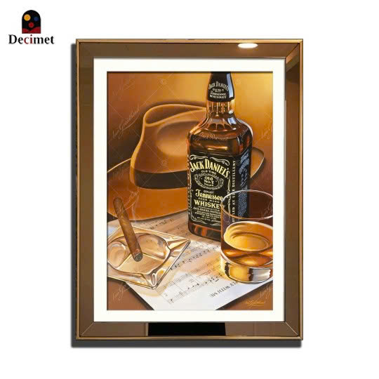 Tranh Khung Gương Ghép 1 Viền Composite Gold Mỏng 3cm - Jack Daniel's