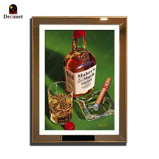 Tranh Khung Gương Ghép 1 Viền Composite Gold Mỏng 3cm - Maker Mark