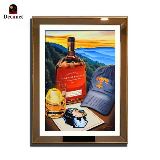 Tranh Khung Gương Ghép 1 Viền Composite Gold Mỏng 3cm - Woodford Reserve
