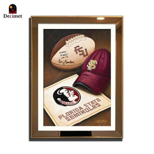 Tranh Khung Gương Ghép 1 Viền Composite Gold Mỏng 3cm - Signed Fsu 1999 National Champion Ball