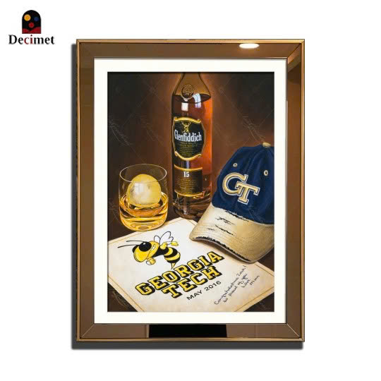 Tranh Khung Gương Ghép 1 Viền Composite Gold Mỏng 3cm - Whiskey GT