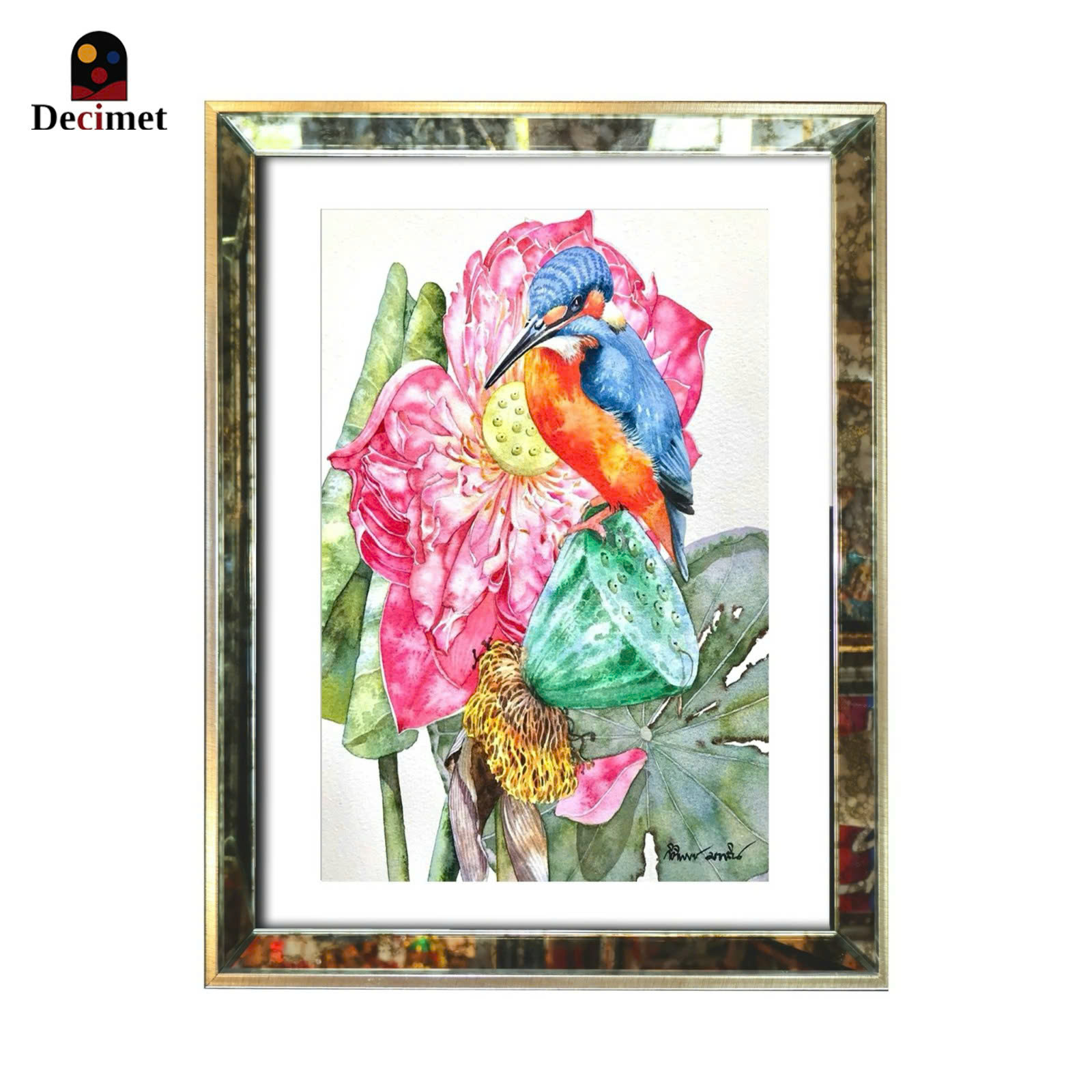 Tranh Khung Gương Loang The Flowers And Birds 