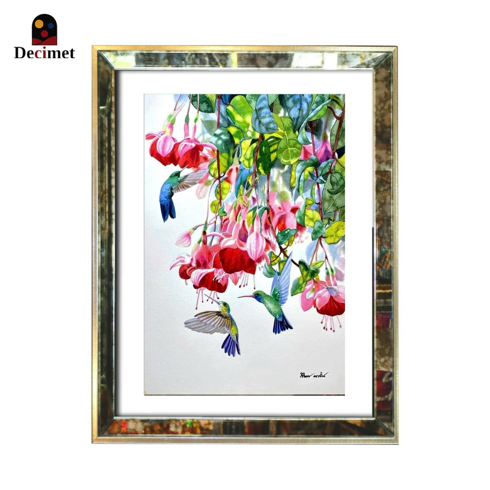 Tranh Khung Gương Loang Flowers