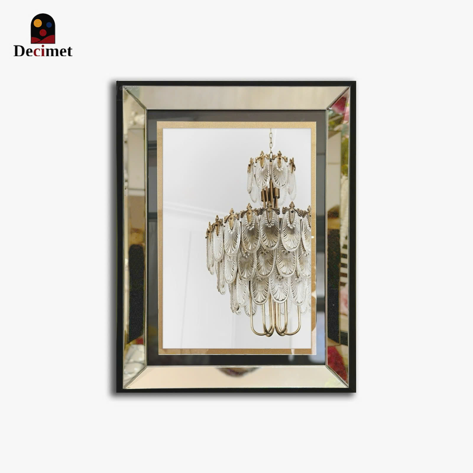 Tranh Khung Gương Bạc Italian Crystal Chandelier