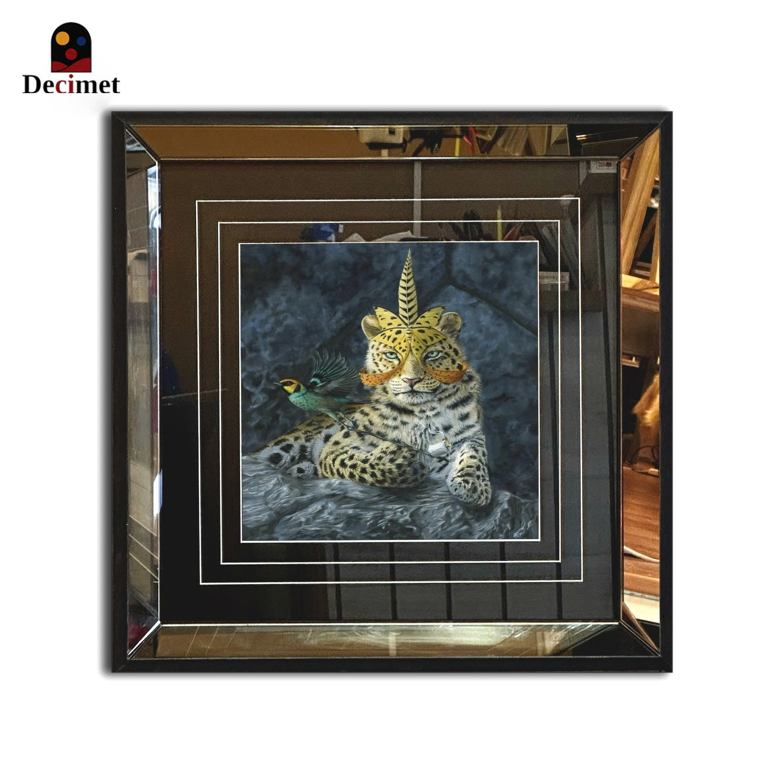 Tranh Khung Gương Trà Leopard Nature