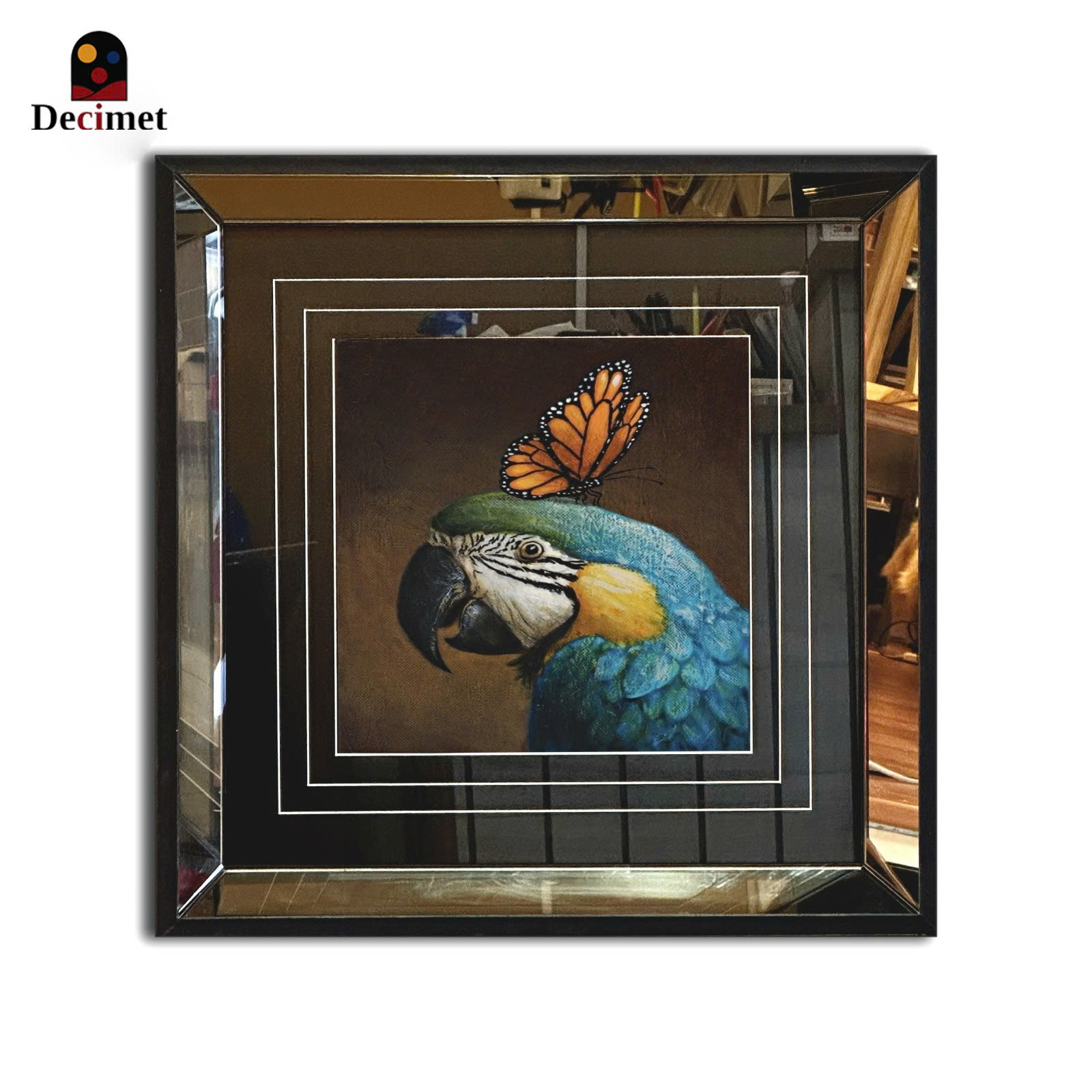 Tranh Khung Gương Trà Bird and Butterfly No.4