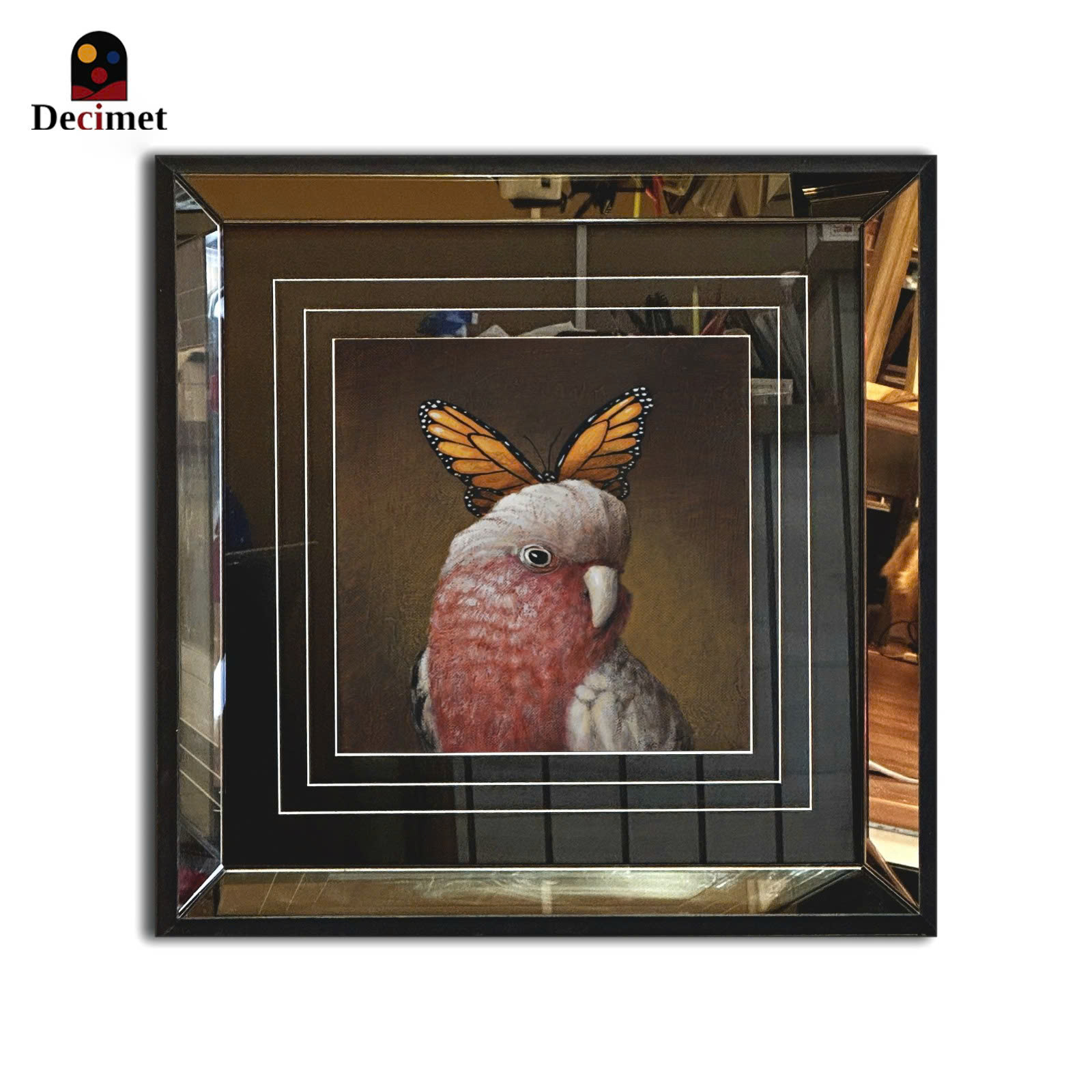 Tranh Khung Gương Trà Bird and Butterfly No.3