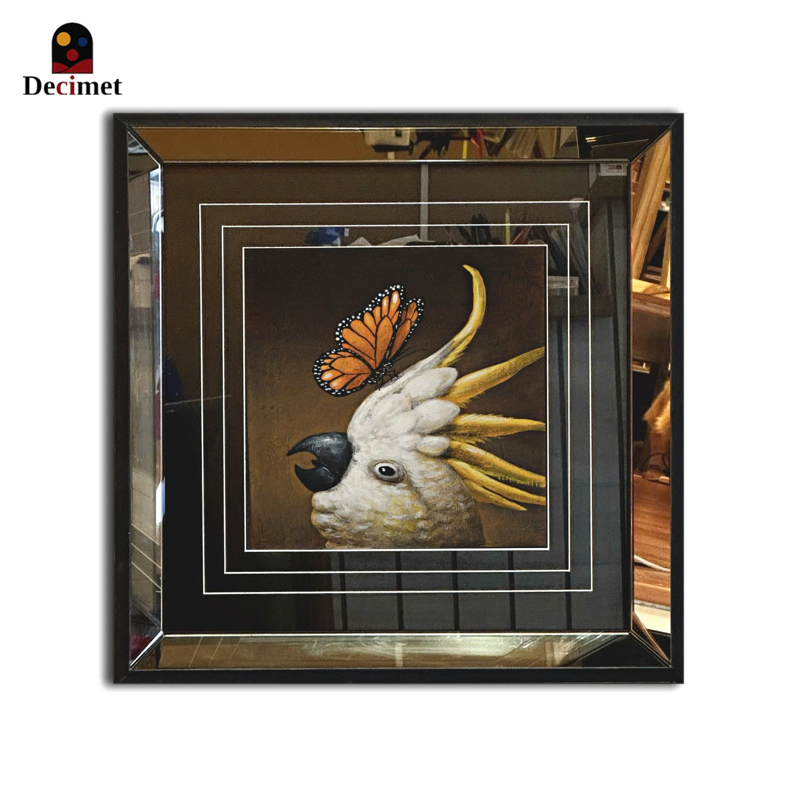 Tranh Khung Gương Trà Bird and Butterfly No.2