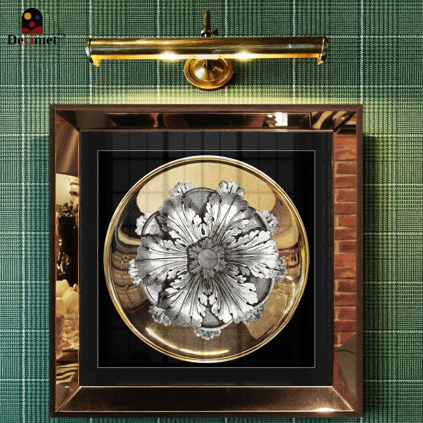 Tranh Khung Gương Trà Piero Fornasetti Flower