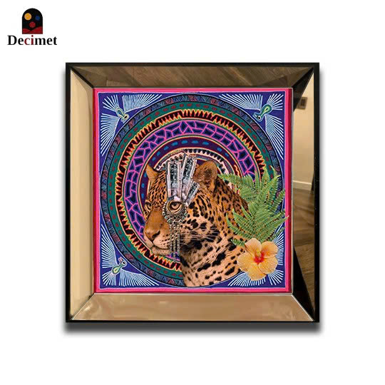 Tranh Khung Gương Bạc Custom Leopard