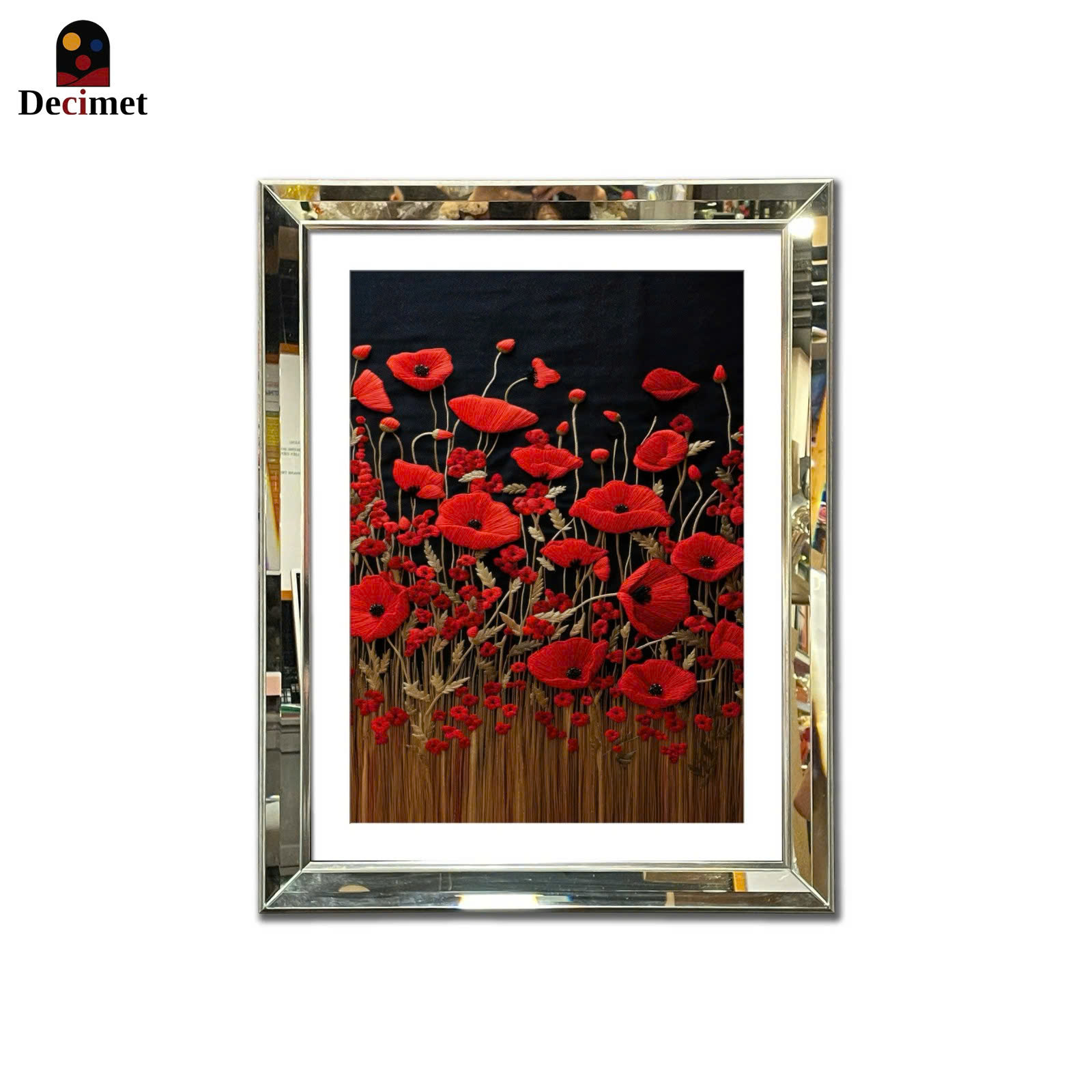 Tranh Khung Gương Vát Lá Hẹ Poppies