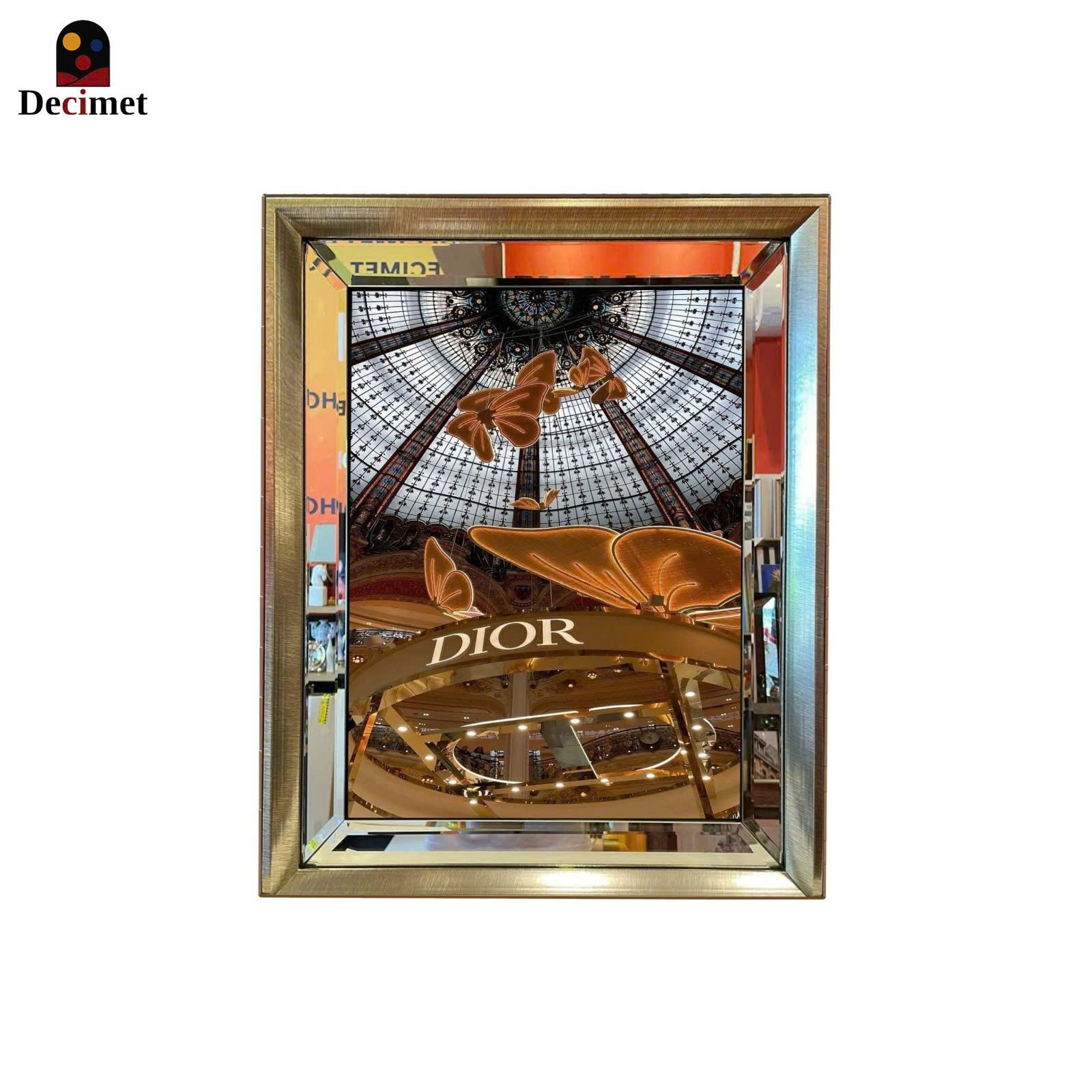 Tranh Khung Gương Bạc Ghép 1 Viền Composite Butterfly DIOR