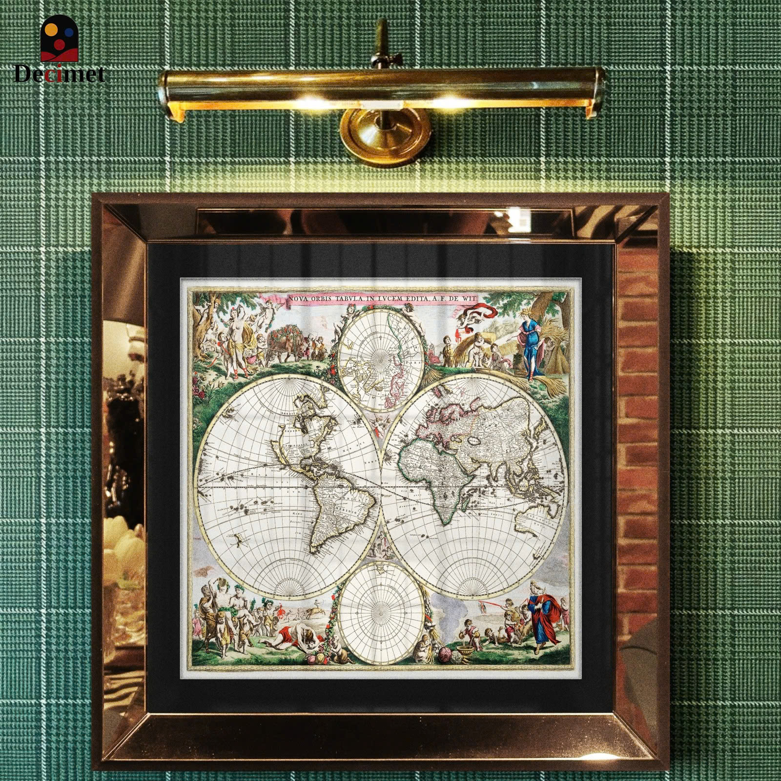 Tranh Khung Gương Trà Orbis Map