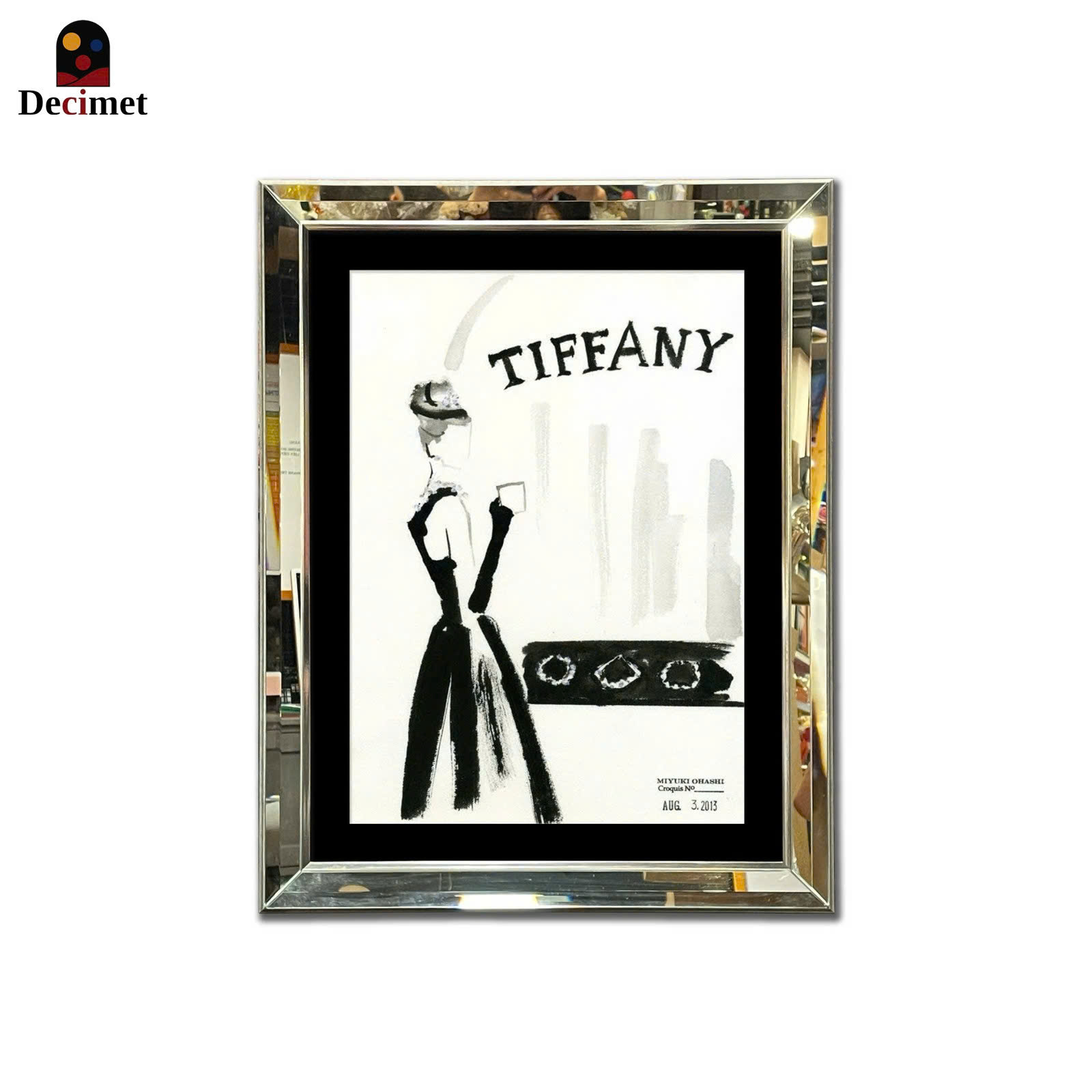Tranh Khung Gương Vát Lá Hẹ Tiffany