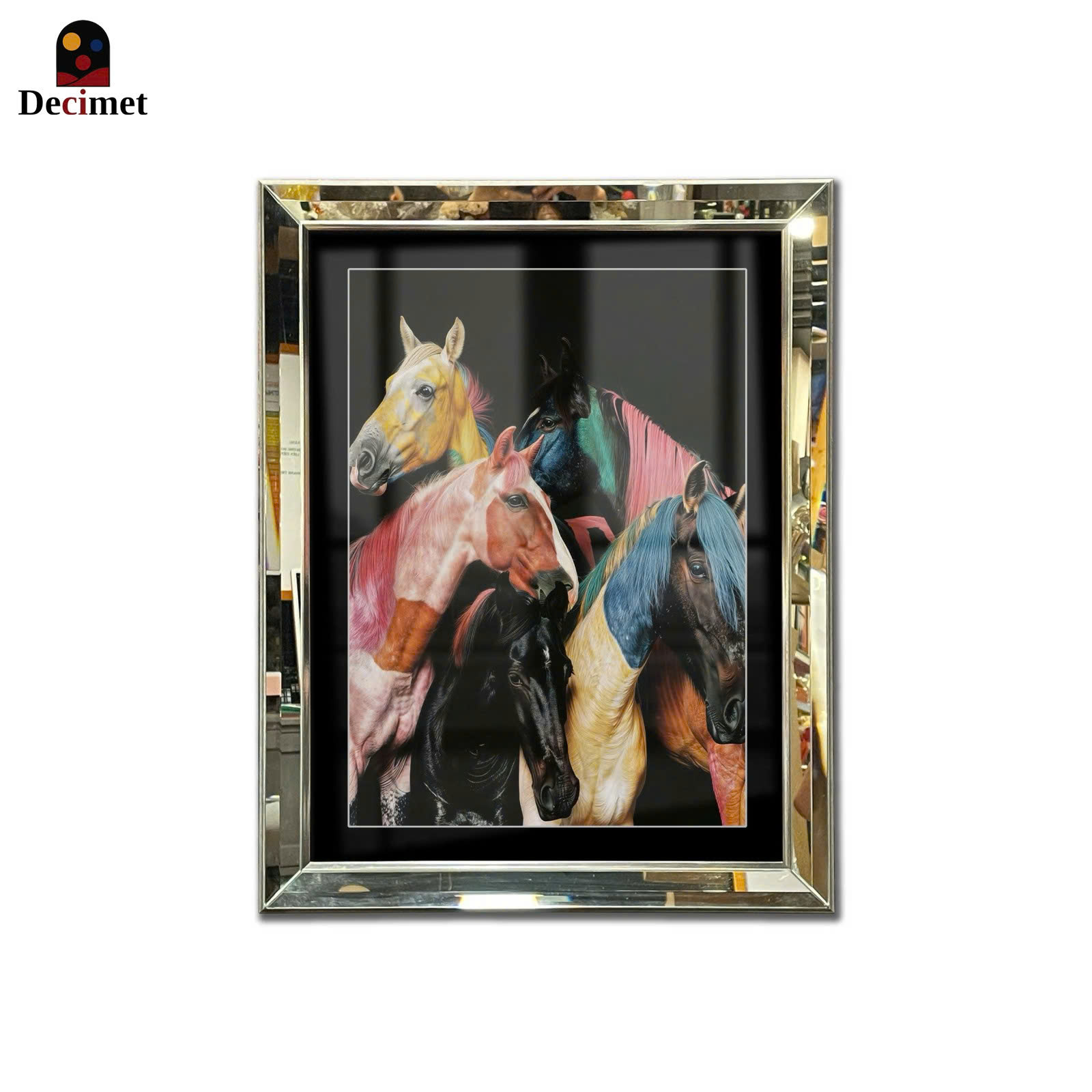 Tranh Khung Gương Vát Lá Hẹ Horse Art