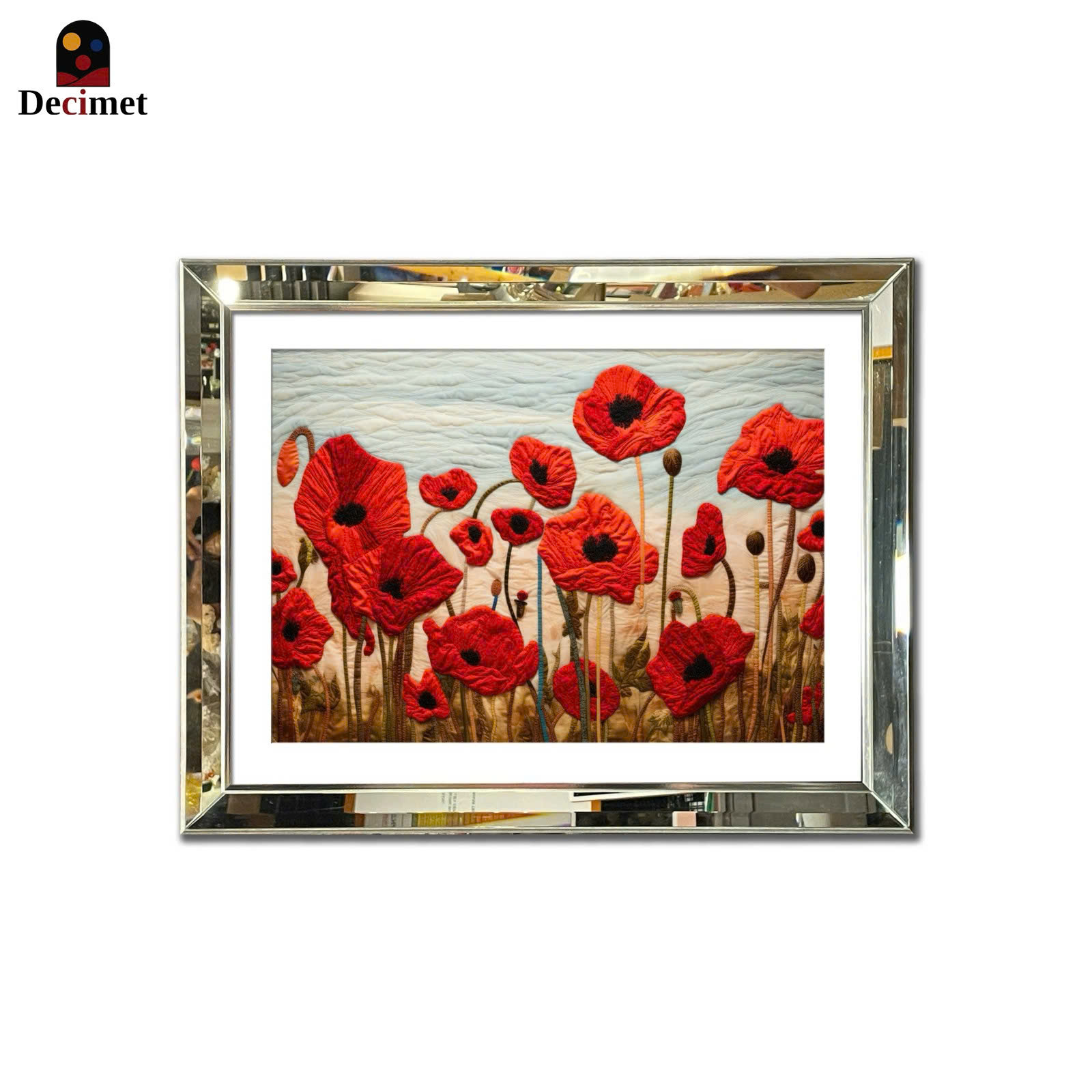 Tranh Khung Gương Vát Lá Hẹ Tulip Red Poppy