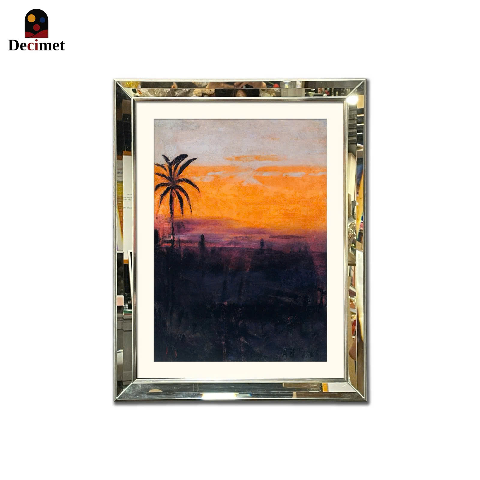 Tranh Khung Gương Vát Lá Hẹ Sunset Peace