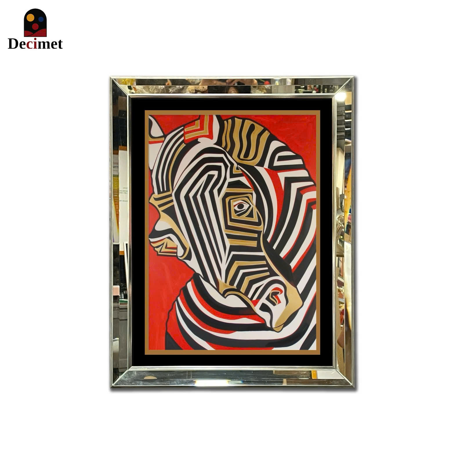 Tranh Khung Gương Vát Lá Hẹ Zebra