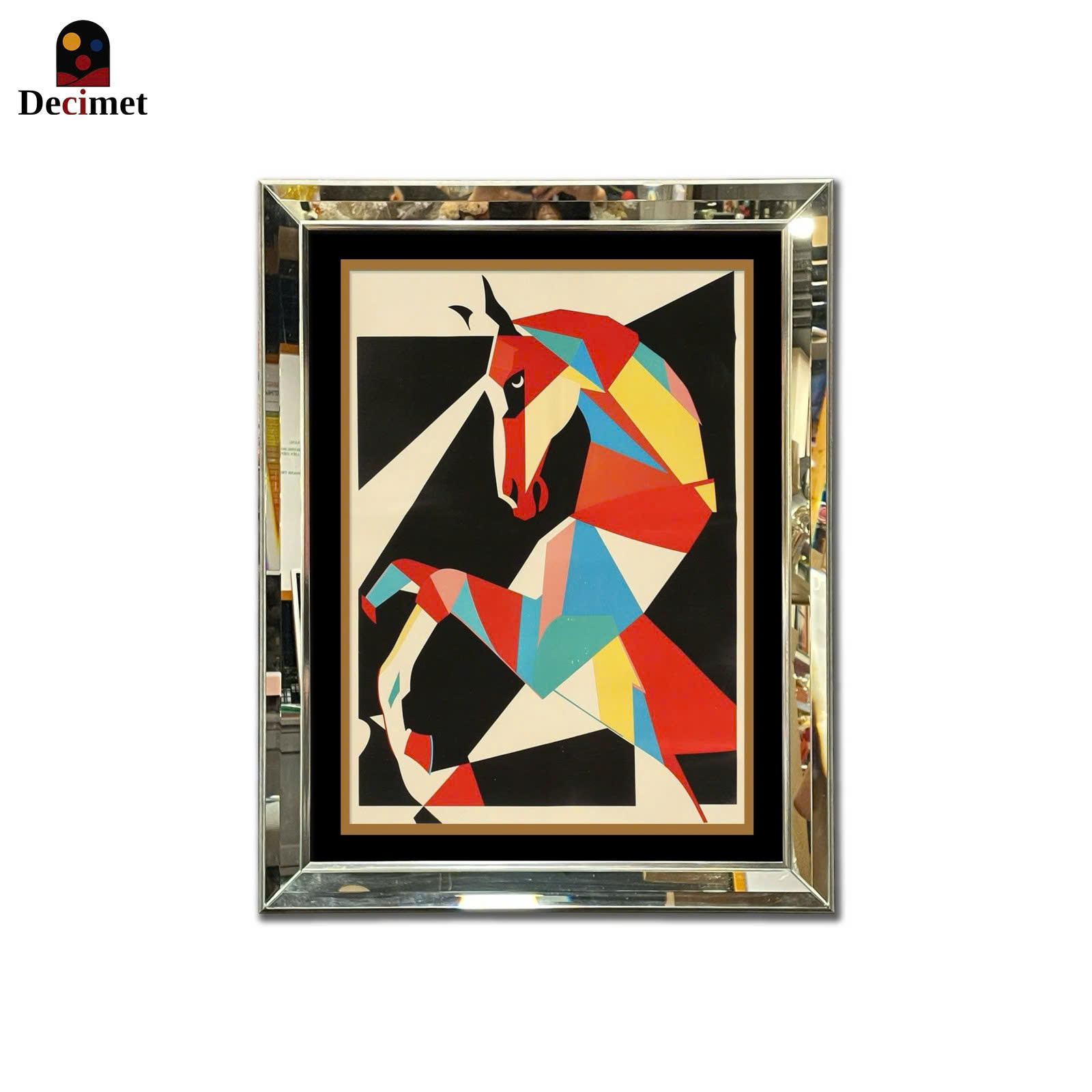 Tranh Khung Gương Vát Lá Hẹ Abstract Graffiti Horse