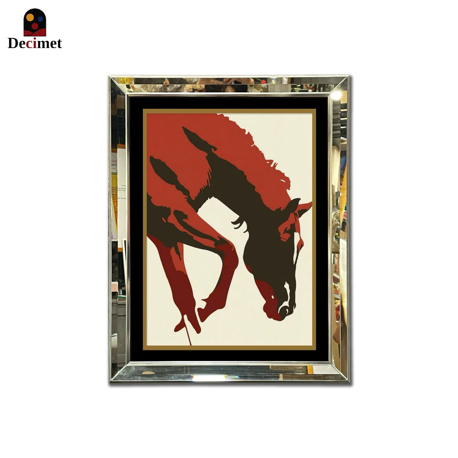 Tranh Khung Gương Vát Lá Hẹ Horse Style