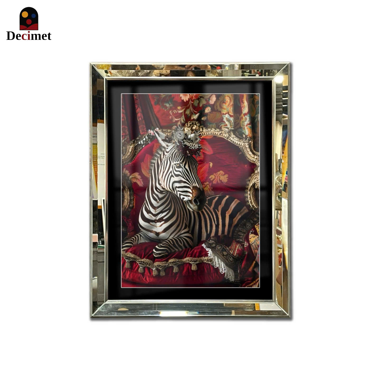 Tranh Khung Gương Vát Lá Hẹ Zebra King