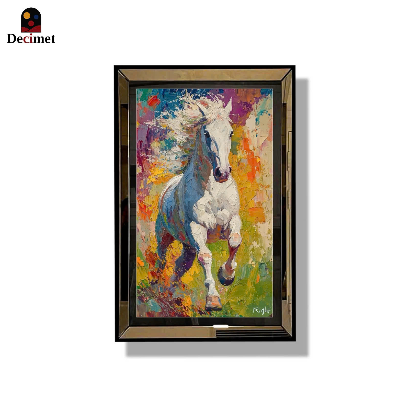 Tranh Khung Gương Trà Amanti Art Colorful Runner