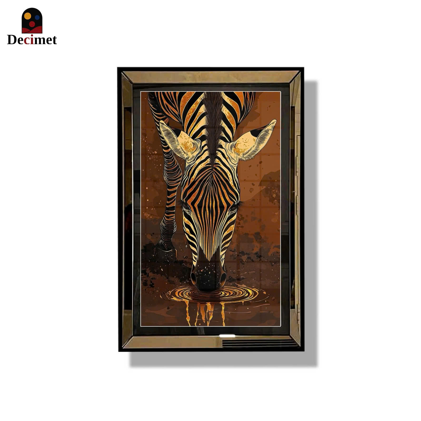 Tranh Khung Gương Trà Gold Zebra