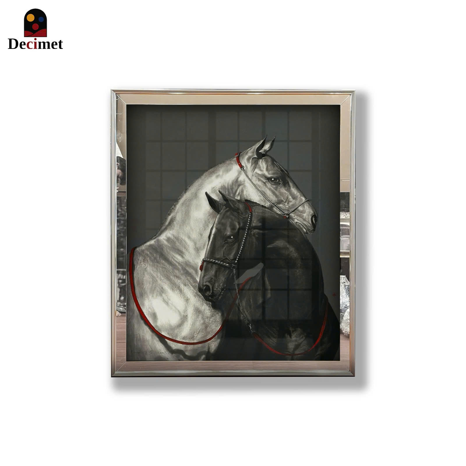 Tranh Khung Gương Ghép 1 Viền Composite Horse Art