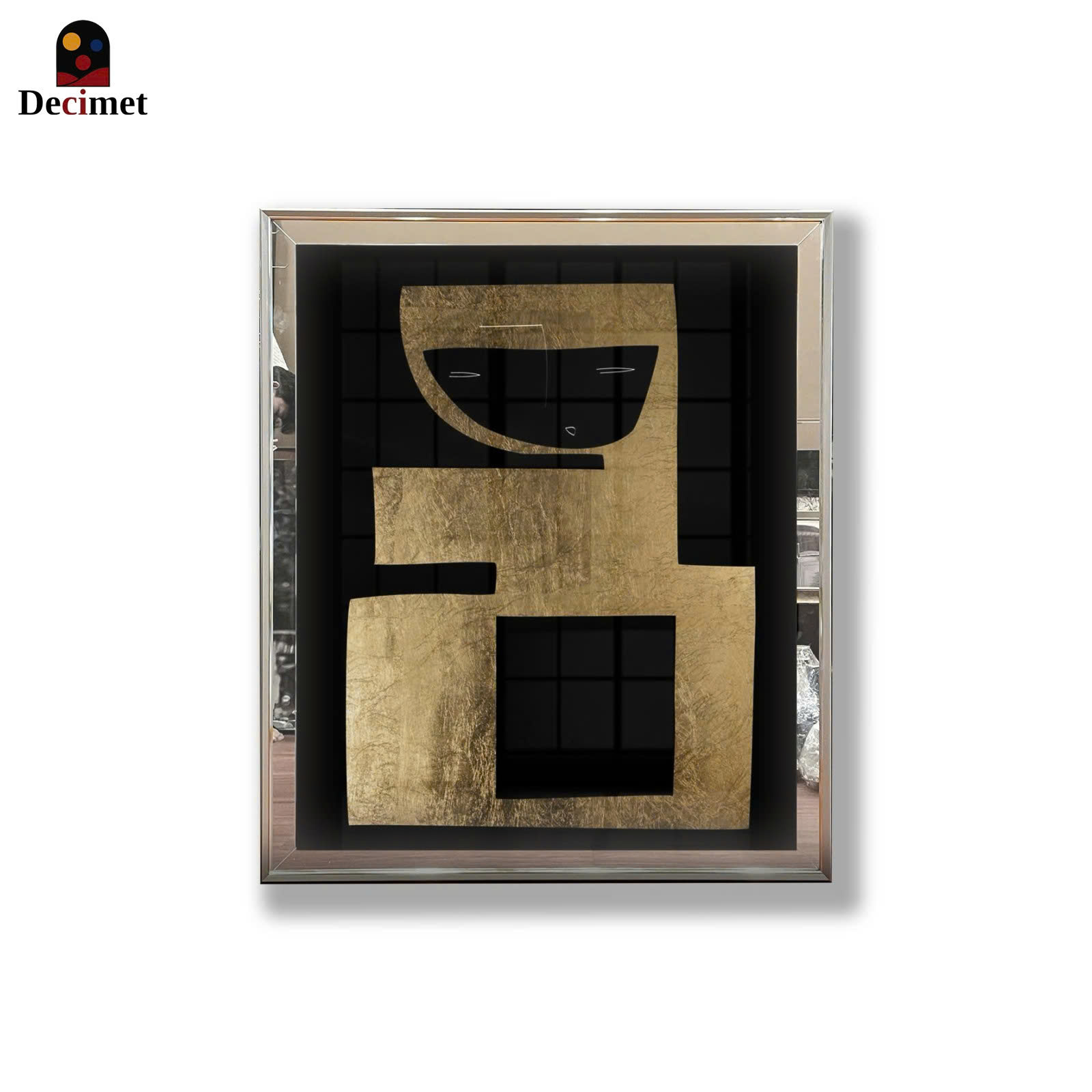 Tranh Khung Gương Ghép 1 Viền Composite Elegant Gold and Black