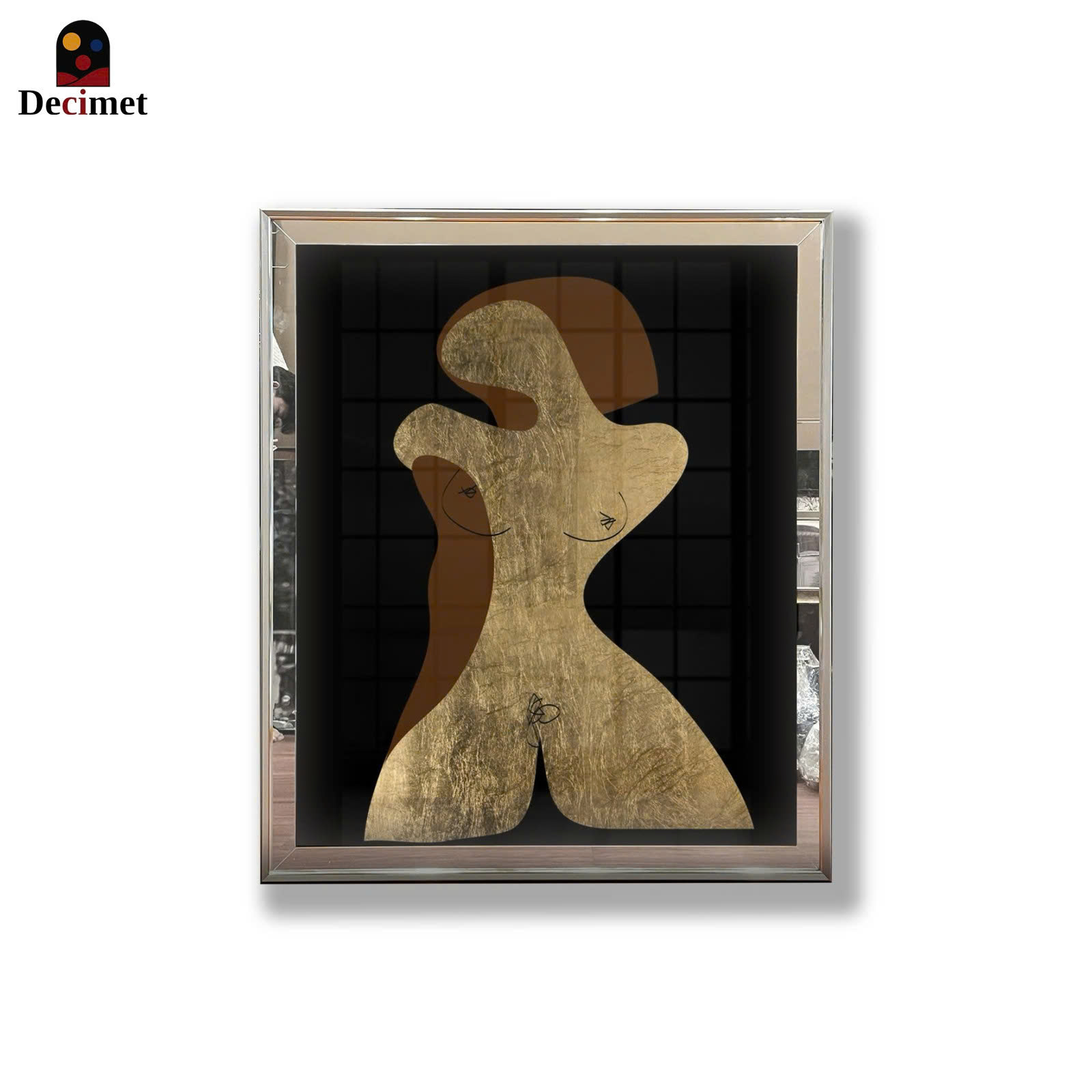 Tranh Khung Gương Ghép 1 Viền Composite Sculptural